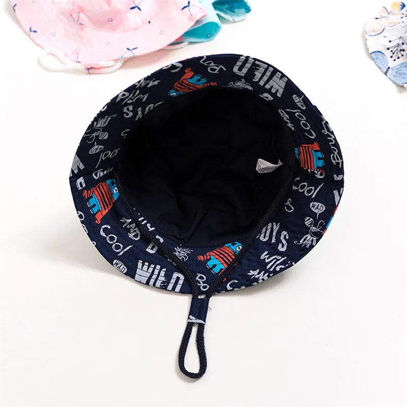 

New Children Sun Hats Girls Summer Sunscreen Beach Hat Kids Cartoon Bucket Hat Summer Fisherman Hats Casual Cotton Baby Sun Cap
