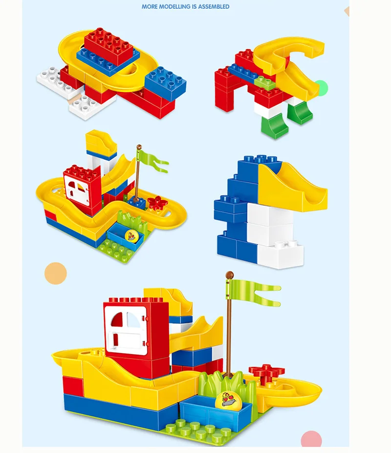 

Big size Educational Toys Happy slide with Green flag Compatible With Brand Bricks Kids Gift for Children