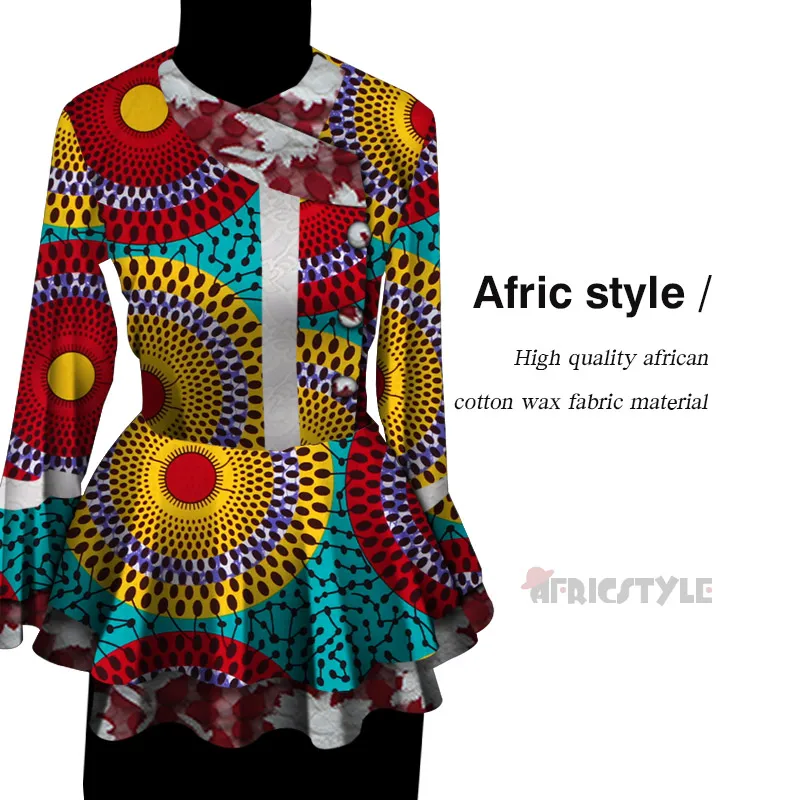 

Dashiki African Dresses for Women Long Sleeve Party Dress Bazin Clothing Ankara Rich Tops Summer African Women WY5419