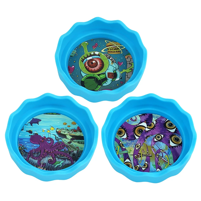 

New Silicone Ashtray Smoke Tray Round Soft Storage Plate Home Decoration Cigarette Accessories Anti Fall Gifts