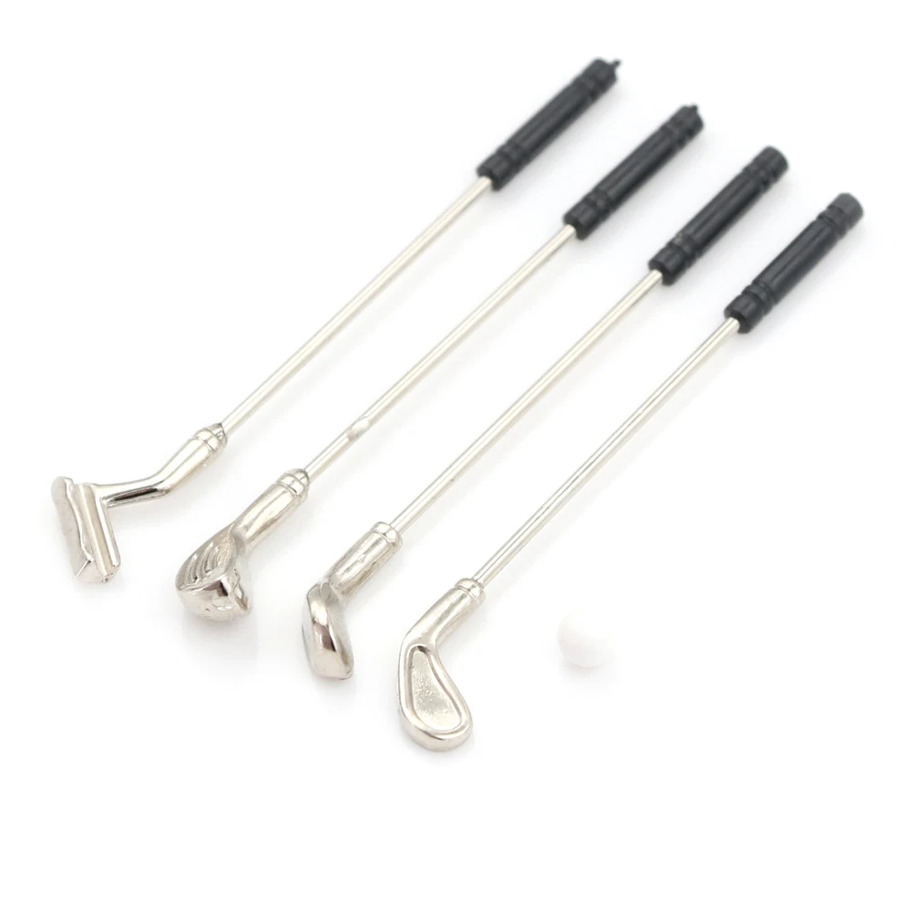 

5pcs/set Golf Sticks with 1 Ball Doll Accessory Kids Toy Dollhouse Miniature Accessories 6.5cm Newest Sale