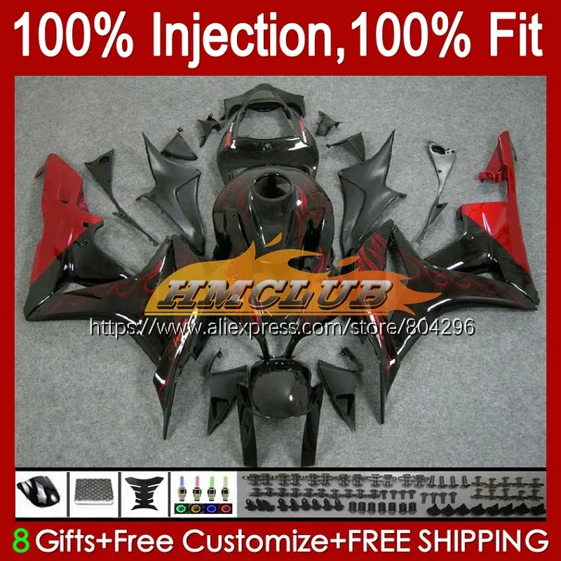 

Инъекция для HONDA CBR600RR CBR 600 CBR600 Red flames RR CC 12No.6 CBR600F5 CBR 600RR 600F5 F5 07 08 600CC 2007 2008 обтекатель