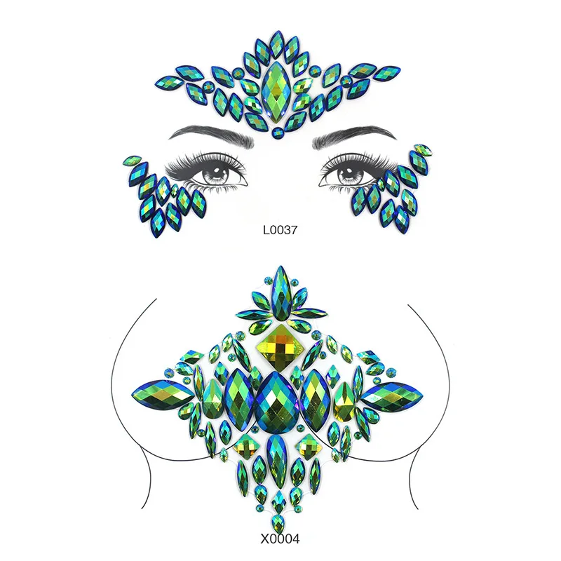 Уход за кожей лица с украшением в виде кристаллов наклейки для глаз световой