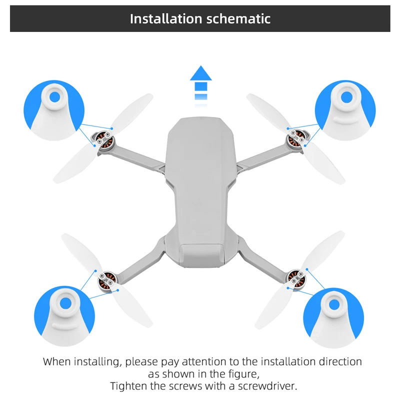 

2 Pair White Propeller Low Noise Light Weight Props Blade Replacement Wing Fans Accessory