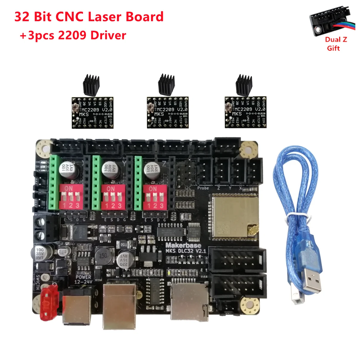 ЧПУ лазерный гравировальный контроллер 32 бит карта управления MKS DLC v2.0 ESP32 WIFI GRBL