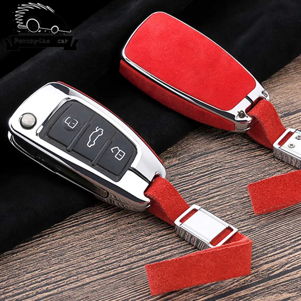 Цинковый сплав кожа авто Стайлинг защитная оболочка для ключей чехол Audi A3 8L 8P A4 B6