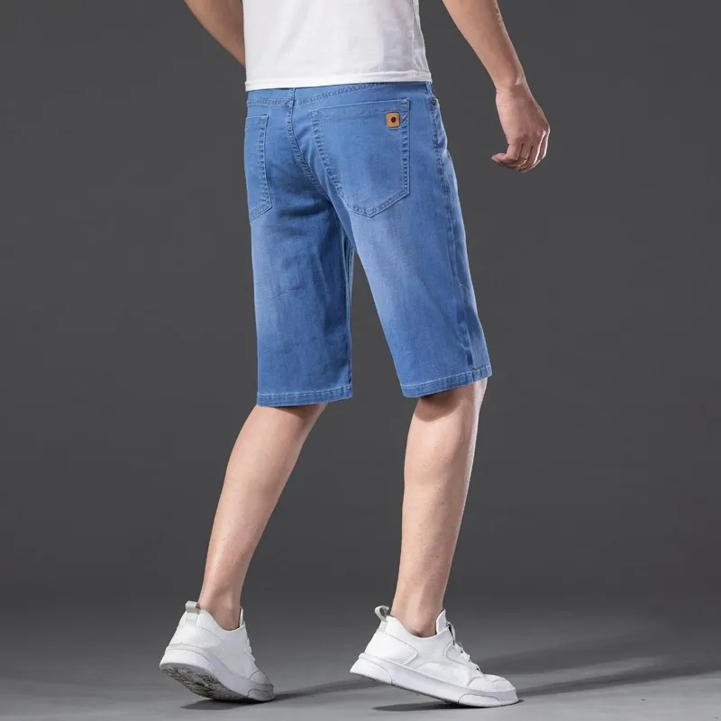 Мужские джинсовые шорты 2021 новые летние Стиль тонкие эластичные Slim Fit Короткие