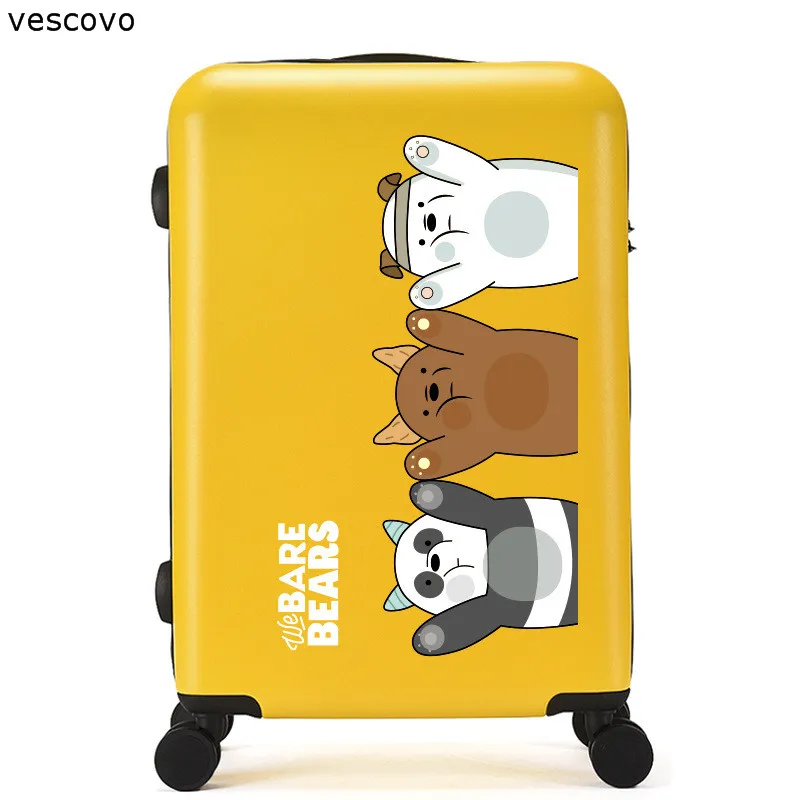 

vescovo 20"24"26"inch cartoon ABS+PC rolling luggage spinner cute travel suitcase girls trolley bags with wheels