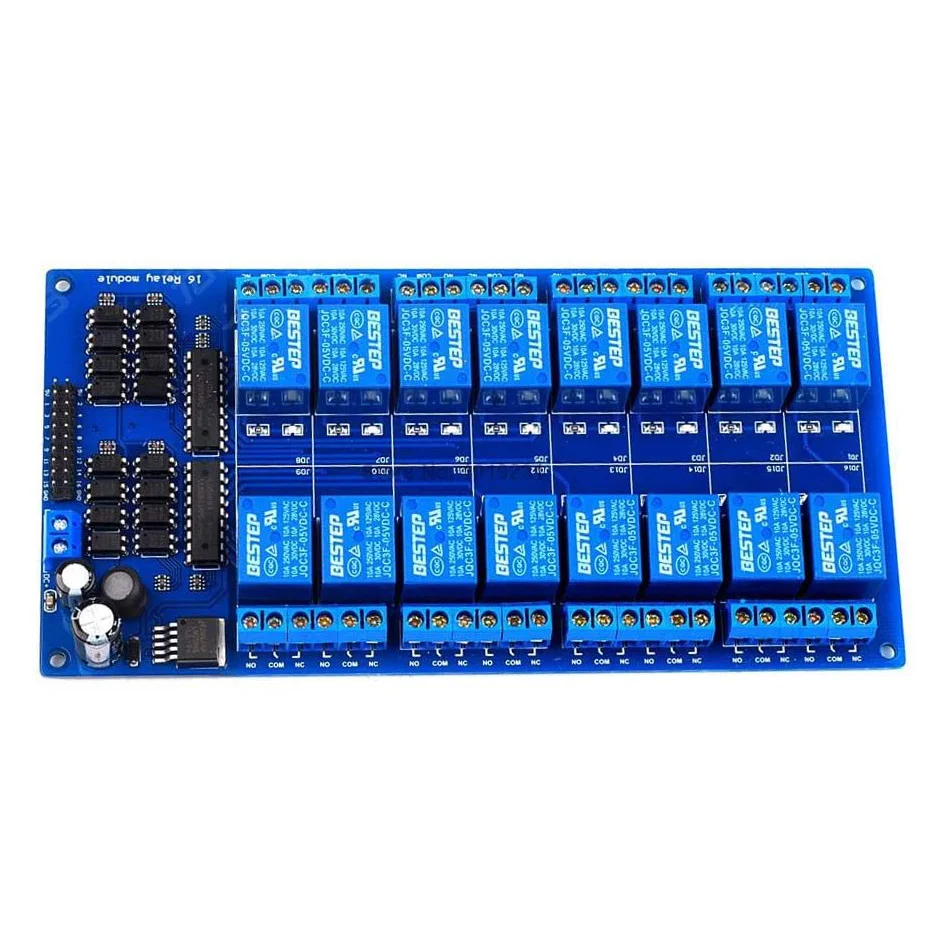

5V 16-Channel Relay Interface Board Module Optocoupler LED LM2576 Power for Arduino DIY Kit PiC ARM AVR