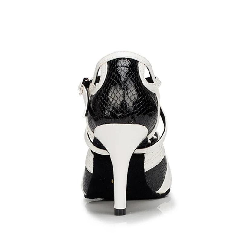 Женские туфли для латиноамериканских танцев JOROZEE черные белые из искусственной