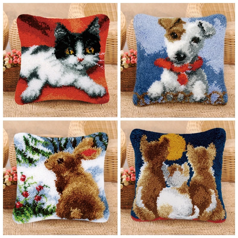 

Pulaqi подушка для собак кошек комплекты подушек с крючком с защелкой Наборы ковриков вышивка защелка с крючком Подушка фоамиран для рукодели...