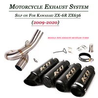 for kawasaki zx 6r zx636 2009 2010 2011 2012 2013 2014 2015 2016 2017 2018 2019 2020 motorcycle middle pipe exhaust tubes system