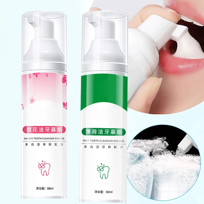 

Sakura Flavor Foam Toothpaste Stain Removal Fine And Rich Teeth Cleansing Mousse Deeply Cleaning Gums Easy To Use 60ml