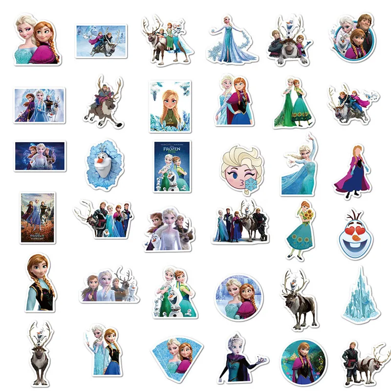 Холодное сердце 2 Disney наклейки 50 шт в наборе платье принцессы с рисунком Микки и