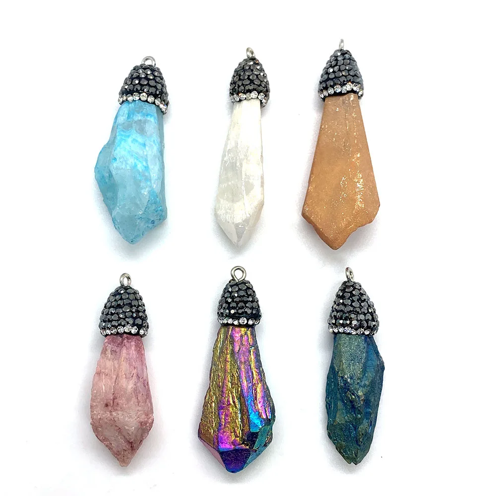 

Exquisite Natural Stone Irregular Shaped Crystal Pendant Jewelry DIY Charm Handmade Necklace Bracelet Accessories 10x40-18x55mm