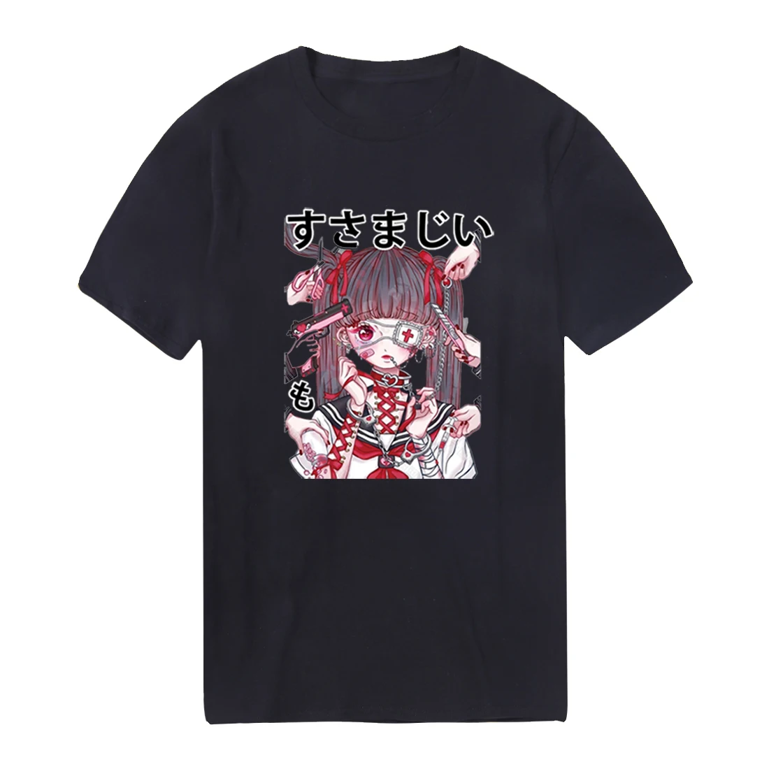 

Japan Anime Streetwear T-shirts Men O-Neck Cotton New Tshirts 2020 Vintage Punk Style Tops Tees Male Bodybuilding Dadera Hombre