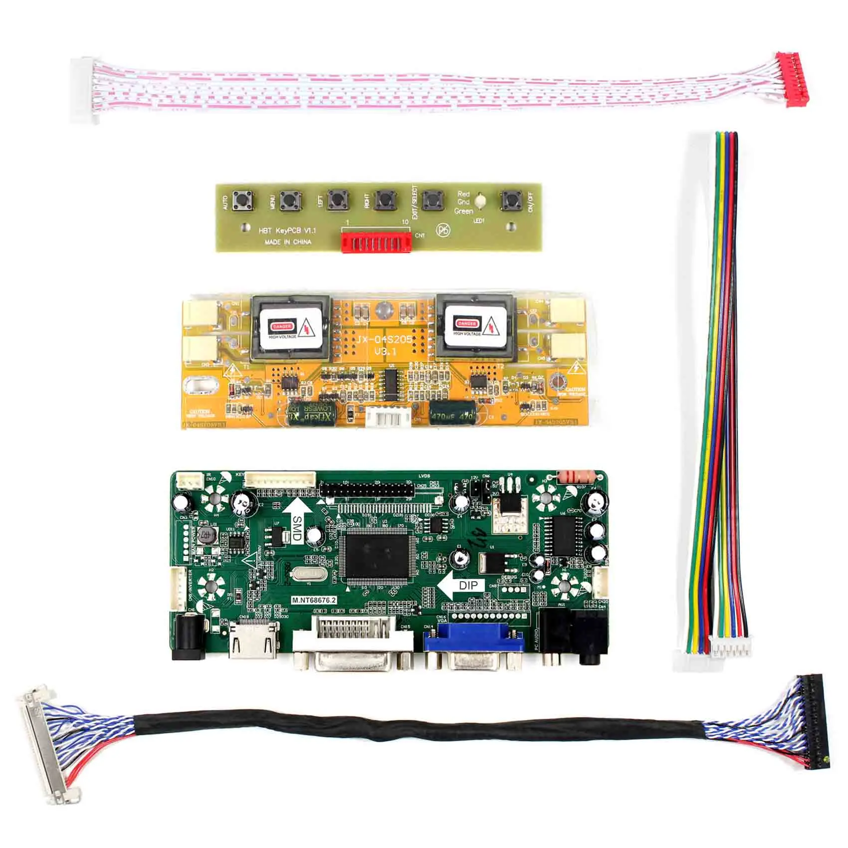 

HD MI VGA DVI Audio LCD Controller Board For many types of LCD Panel and DIY LCD Monitor(Must to Provide model type when order )