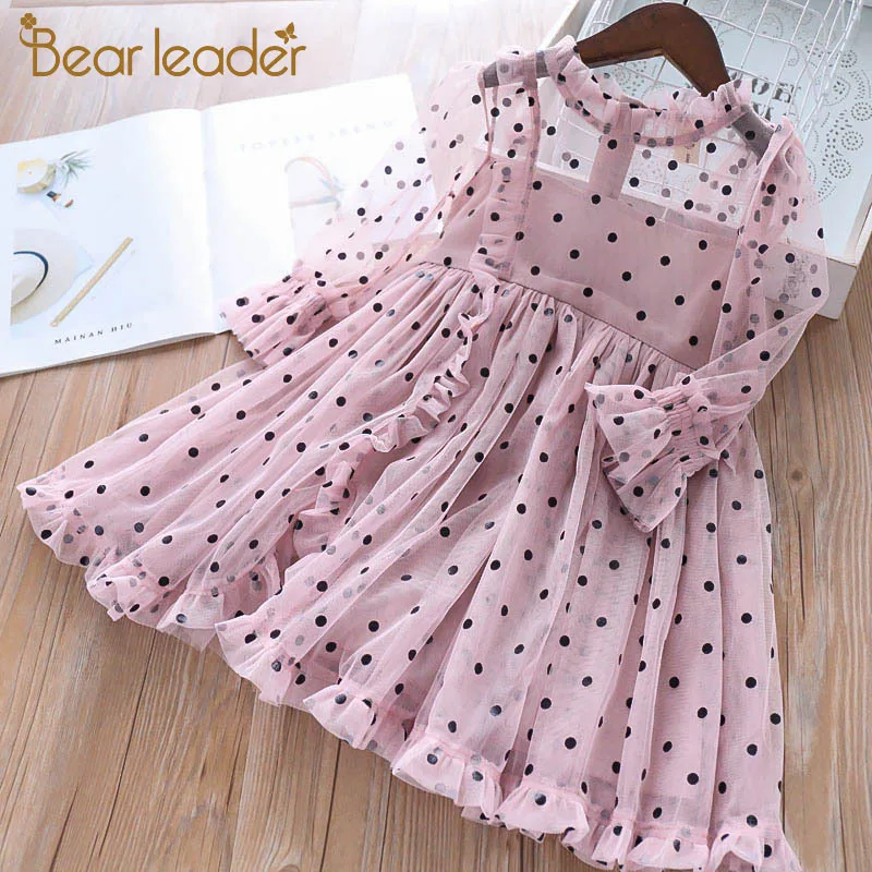 Bear Leader Girls Dress New Autumn Fashion Kids Girl Elegant Princess Dresses Lace Pentagram Children Kid Clothing Vestidos 3 7Y | Детская