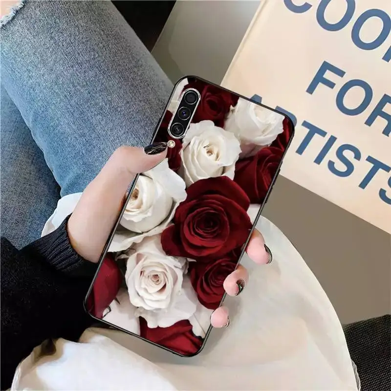 

Rose romantic Red flower Phone Case For Samsung galaxy S 9 10 20 A 10 21 30 31 40 50 51 71 s note 20 j 4 2018 plus