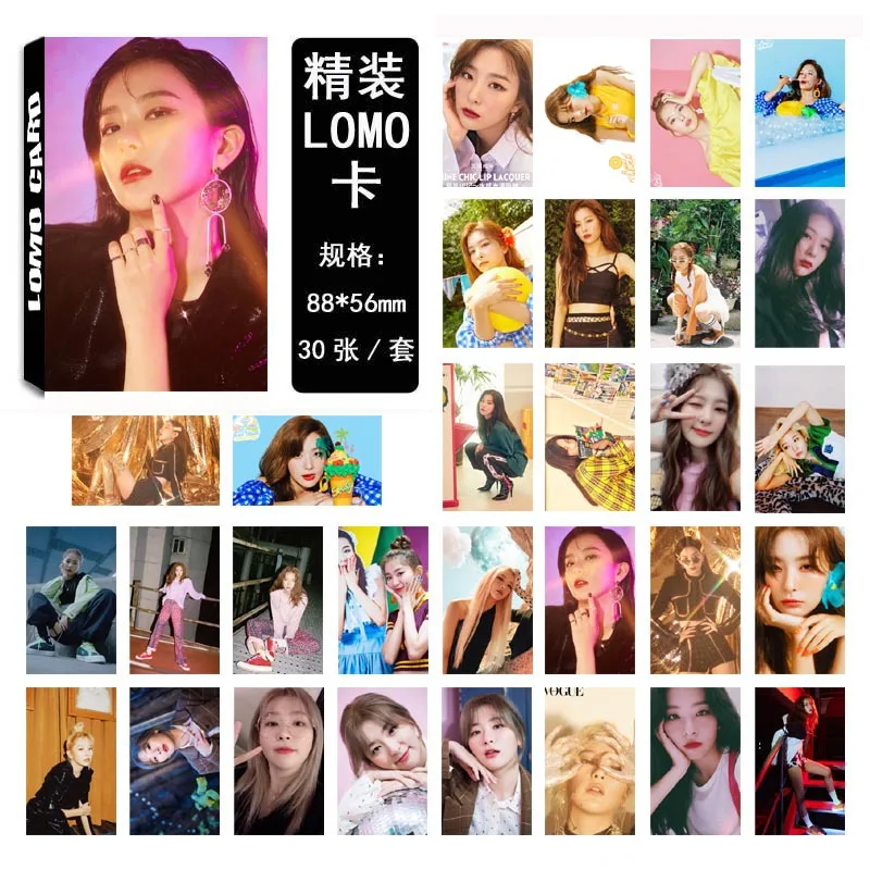 30 шт./компл. Kpop красная бархатная Фотокарта SeulGi Одиночная lomo карта высокого