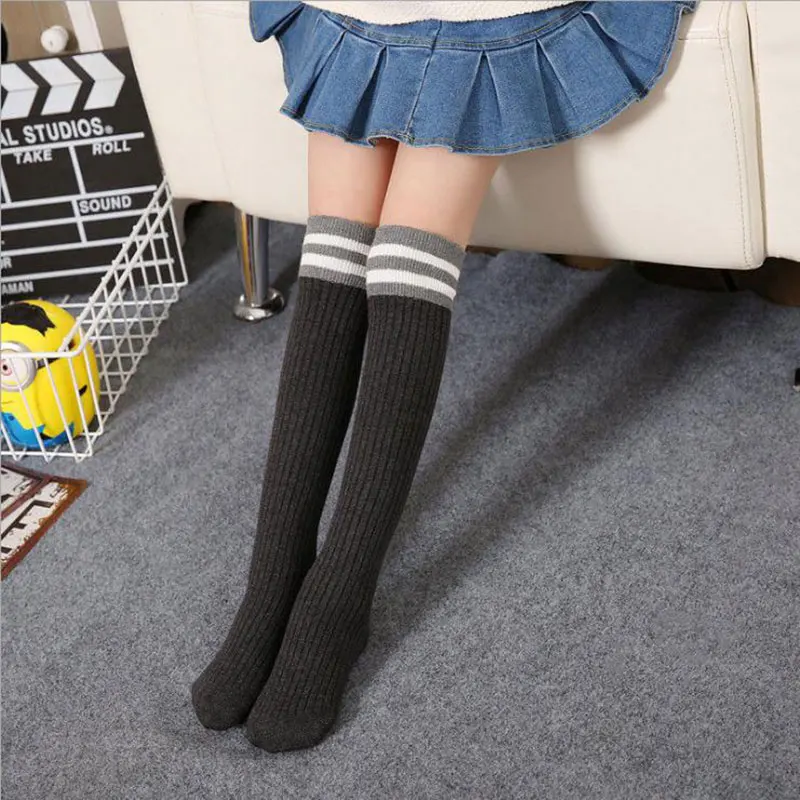 

Kids Over The Knee Thigh Socks Warm Girls' Boys Stripe Sports Style Knee Socks Cotton Spring Summer Football Socks