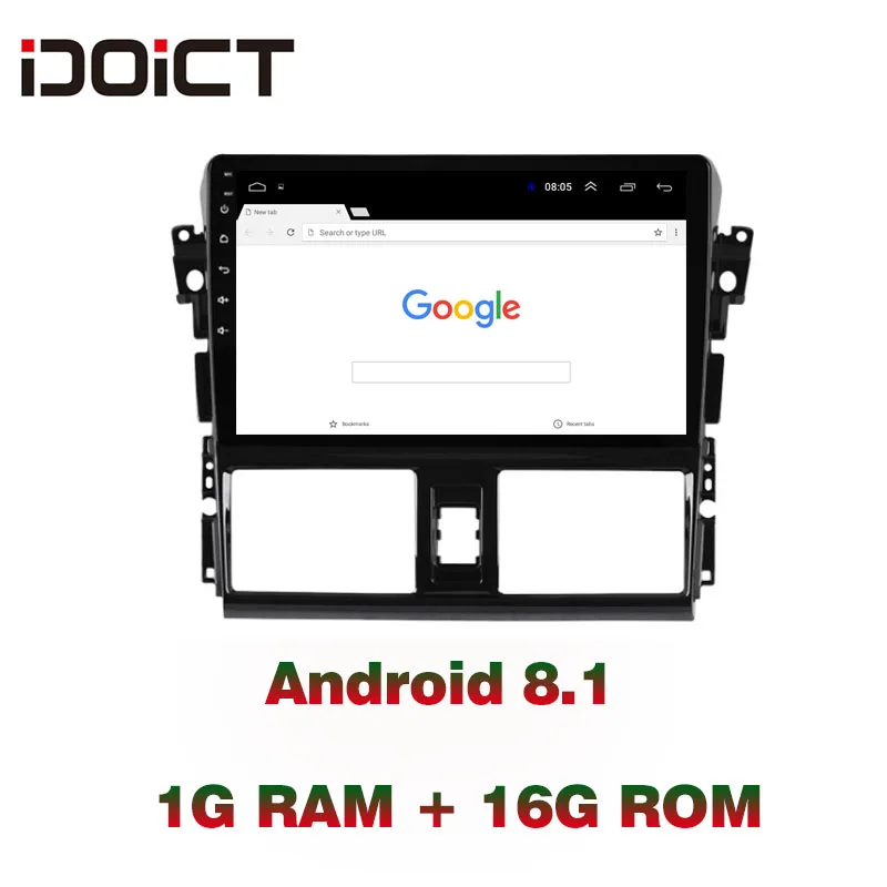Автомобильный DVD плеер IDOICT Android 9 1 GPS навигация мультимедийный для Toyota Vios Yaris Radio 2014