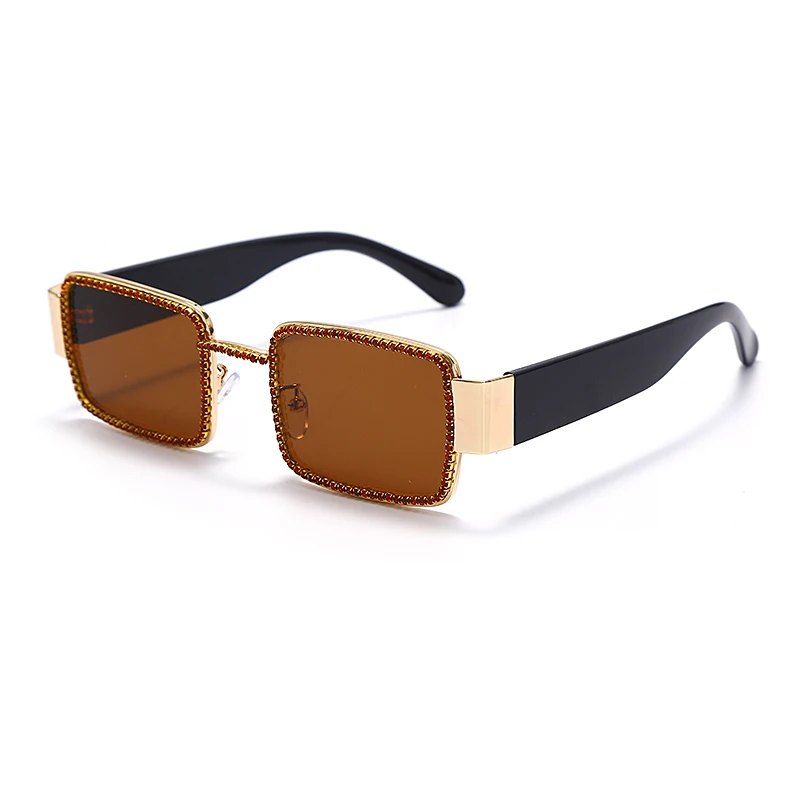 

Rectangle Rhinestone Sunglasses Women Fashion Steampunk Diamond Sun Glasses Crystal Vintage Shades Eyeglasses UV400 Oculos