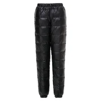 8601 New Feather Trousers Men and Women High Waist Large Size Winter Double-sided Slim Thin Warm Down Pants