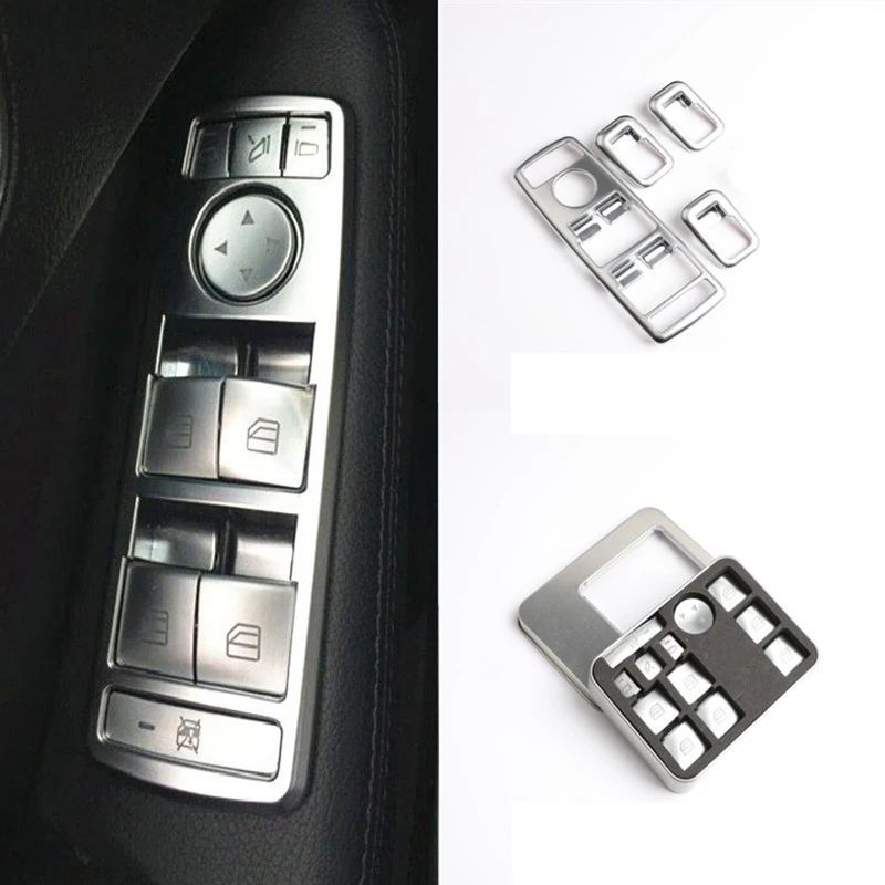 

Car Window Glass Lift Button Sticker Window Lift Switch Button Frame Sequins Sticker Cover Trim for Tesla MODEL S/X