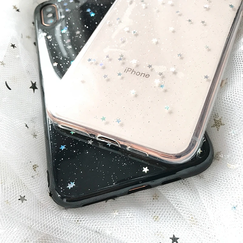 Чехол для iphone 7 8 plus XR XS Max X 10 силиконовый чехол с блестящей звездой 6 s 11 12 Pro чехол|for