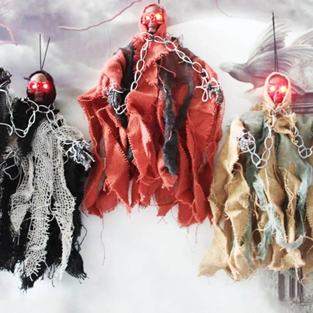 Голосовое управление скелет череп на Хэллоуин призрак Подвесной Настенный декор