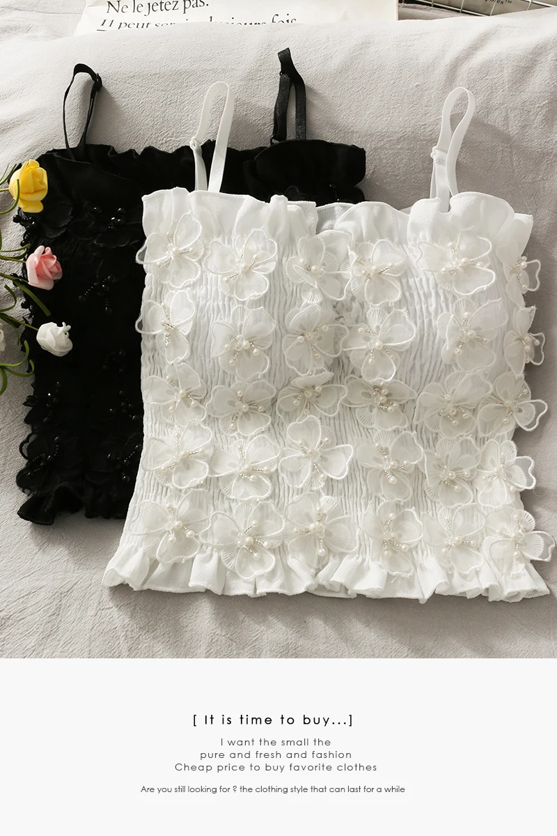 

2021 summer new fungus crop tops sexy spaghetti strap tanke top off shoulder sleeveless camis for women solid color cami ins