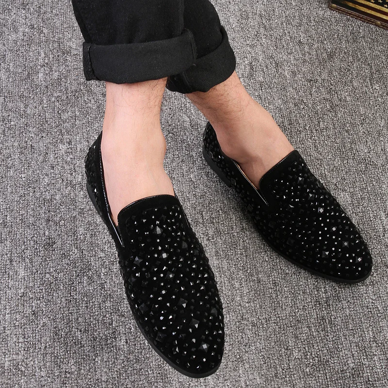 

Plus size47 shoes men original luxury shoes denim and Sequin high quality casual men's shoes 2021 fashion party flat shoes обувь