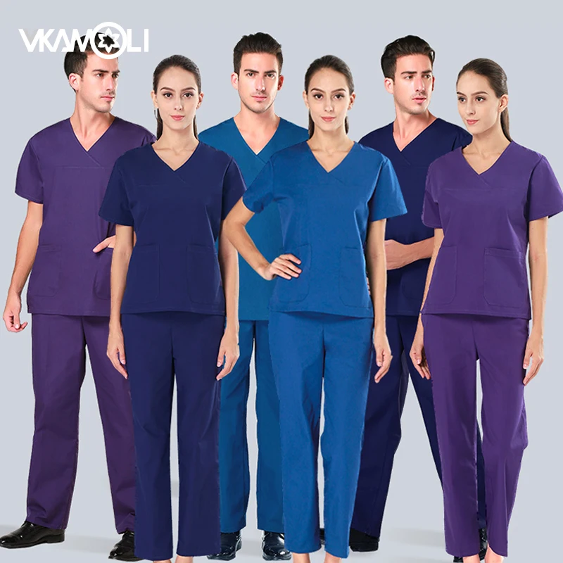 

Medical Uniforms Nurse Woman Dentistry Operating Room Work Suit Pet Grooming Lab Scrub Set Hospital scrubs tops and pants