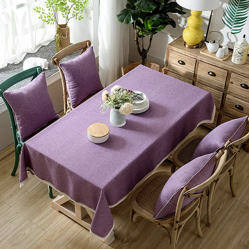 

Modern Simple Solid Color Linen Tablecloth Hotel Picnic Table Tablecloth Rectangular Home Dining Table Coffee Table Decoration