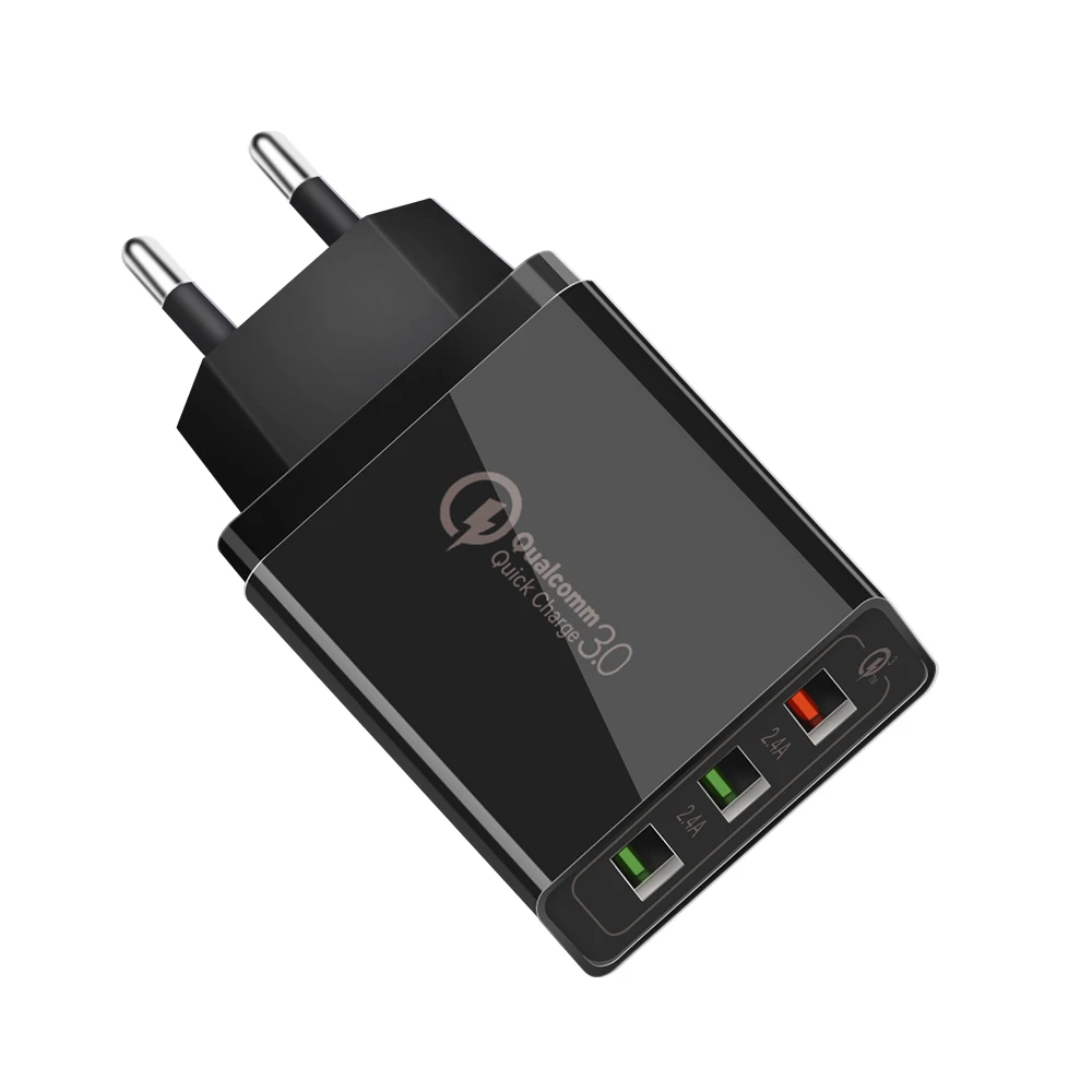 Универсальное зарядное устройство USB 30 Вт Быстрая зарядка 3,0 для iPhone X 7 8 Plus samsung S8 S9 huawei Xiaomi Mi 8 быстрое настенное зарядное устройство для мобильного телефона - Тип штекера: EU Black