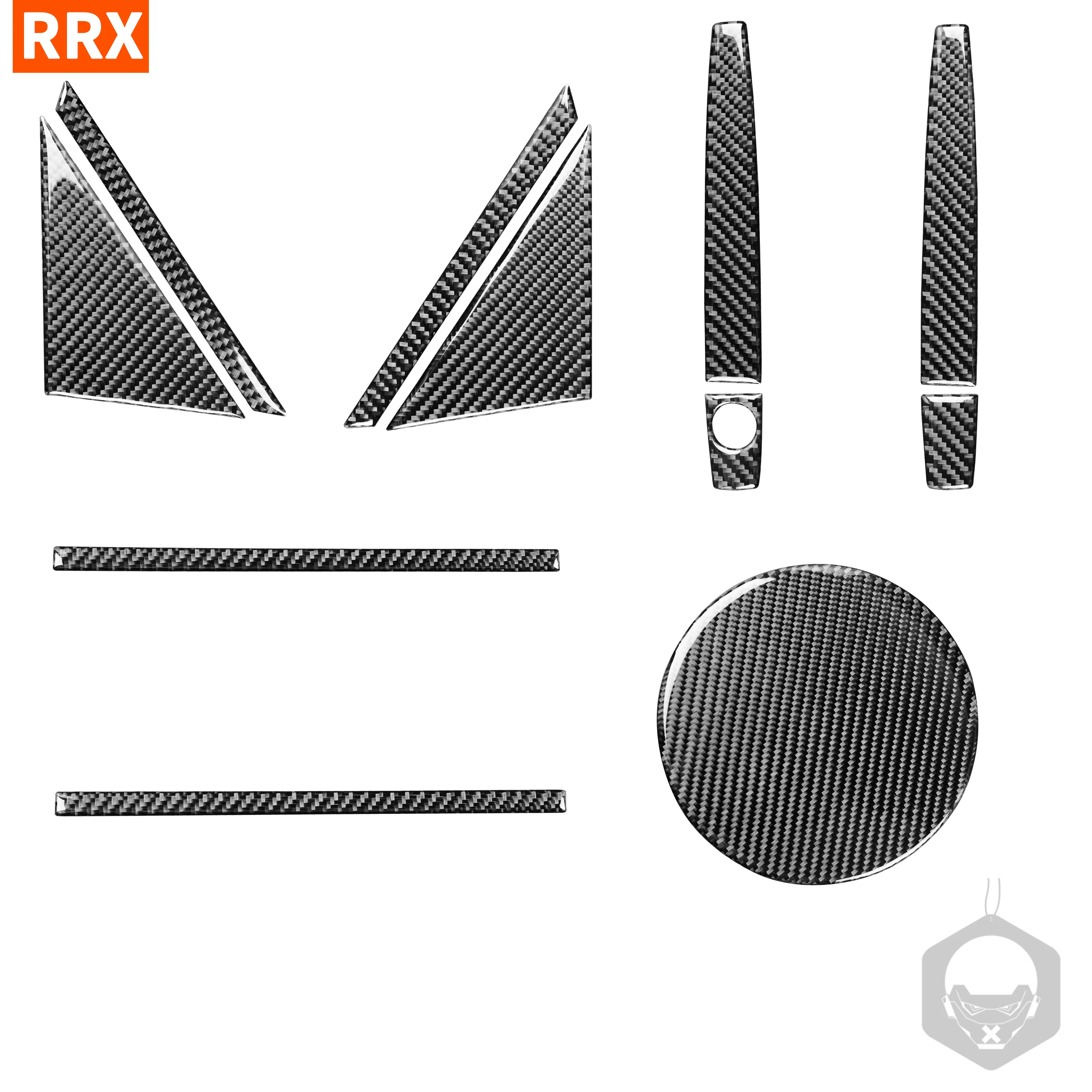 

Наклейки из углеродного волокна черного цвета, крышка топливного бака, дверная ручка, стойка А, внешний вид, автомобильные аксессуары для ...