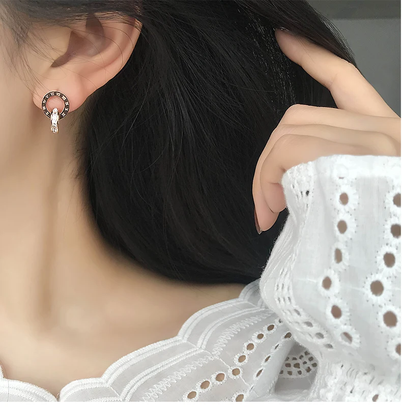 Женские серьги с кубическим цирконием в римском стиле Ins модные украшения для