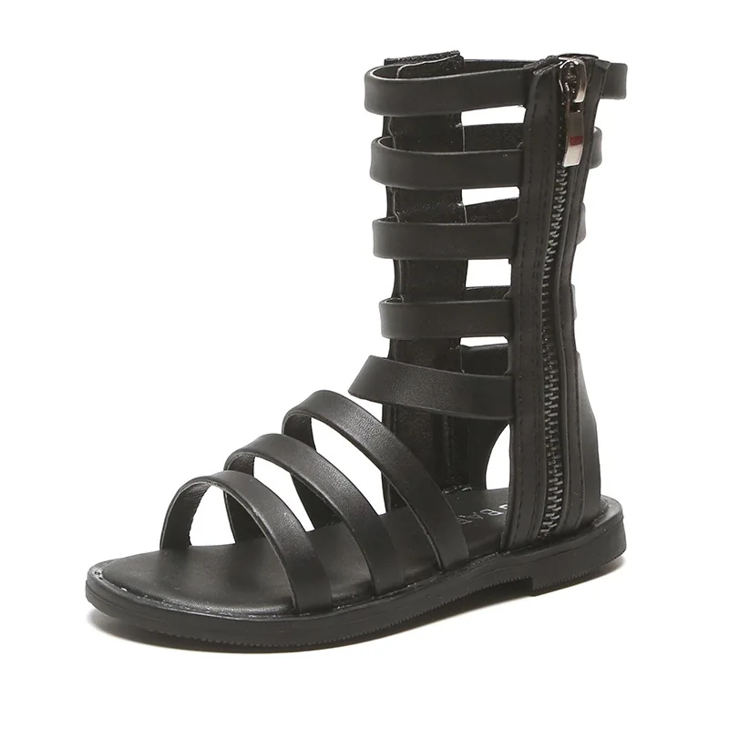 

Girls Sandals Kids Gladiator Roman Sandals Fashion High-top Children Beach Shoes Open-toe Soft Princess Chic Toddlers Big Girl