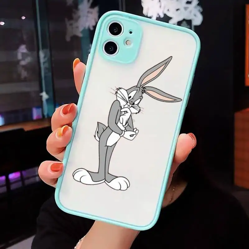 

Bugs Bunny Phone Cases Matte Transparent for iPhone 7 8 11 12 s mini pro X XS XR MAX Plus cover funda