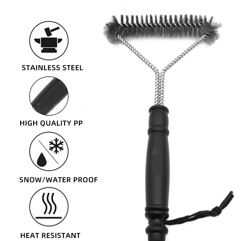 

Cleaning Grill Brush Barbecue Cleaning Brush Stainless Steel Cooking Tools Wire Bristles Triangle Cleaning Brushes Accessories