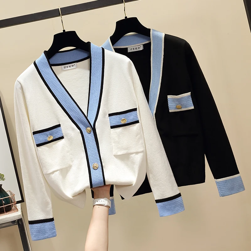 Женский трикотажный свитер с V образным вырезом| |