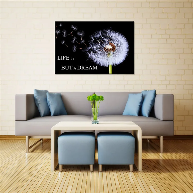 Плакат с летающим одуванчиком настенная Картина на холсте 1 шт. картина Life Is But A