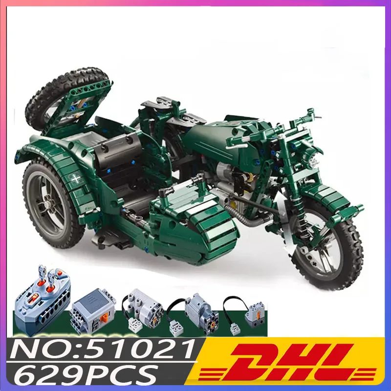 

Hot RC Motorcycles Building Blocks City High-Tech Military German WW2 War Remote Control Car Bricks Toy Kids Birthday Gift 51021
