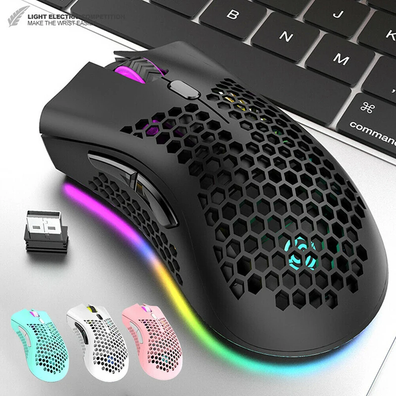 Цветная (RGB) Светодиодный светящийся Беспроводной игровой Мышь для компьютера