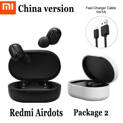 CN add set 2 Xiaomi Redmi AirDots TWS Bluetooth 5,0 беспроводные наушники для зарядки 8D Bass стерео наушники с микрофоном свободные Наушники управление AI - Цвет: CN add set 2