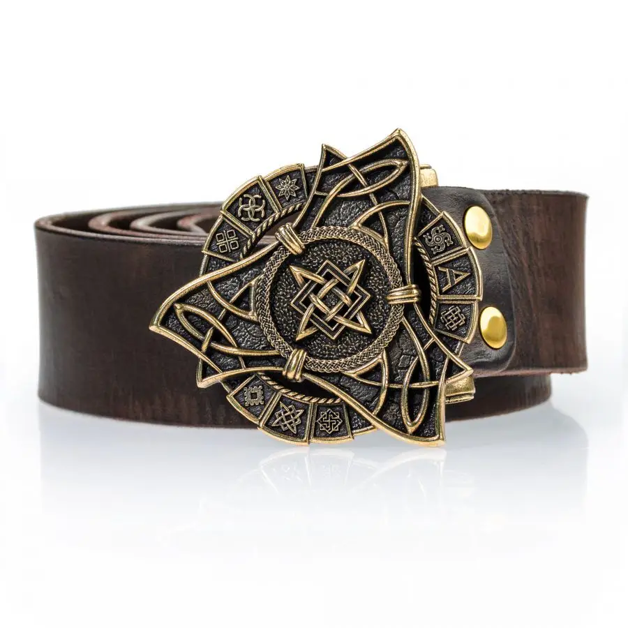 РЕМЕНЬ КОЖАНЫЙ С ПРЯЖКОЙ оберег ЗВЕЗДА РУСИ|Церковные сувениры| |