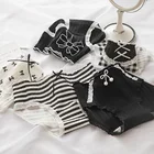 Новое Женское хлопковое нижнее белье, модные удобные трусики с бантом, трусики с принтом для милой девушки, бесшовные трусики со средней талией, женское нижнее белье