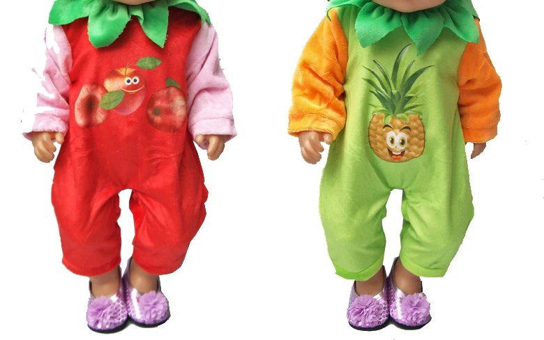 43 см Детская кукла одежда с мехом из мультфильма милый фруктовый комбинезон для 18