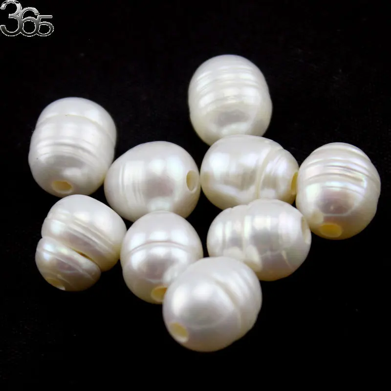 Free Shipping Select By Quantity 10x12mm Big Large Hole White Olivary Freshwater Pearl Earring Jewelry Findings DIY Craft Beads | Украшения